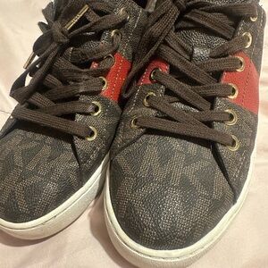 Brown and Red Patterned Sneakers